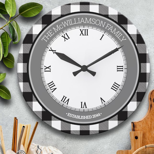 Reloj Redondo Grande Nombre de la familia de verificación de búfalo en  (Subido por el creador)