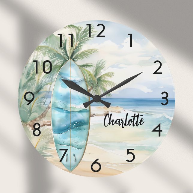 Reloj Redondo Grande Nombre de palmeras de playa (Subido por el creador)
