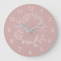 Nombre del Monograma de Rubor Dusty Pink Moderne S