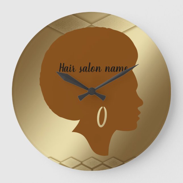 Reloj Redondo Grande Nombre del salón de pelo (Anverso)
