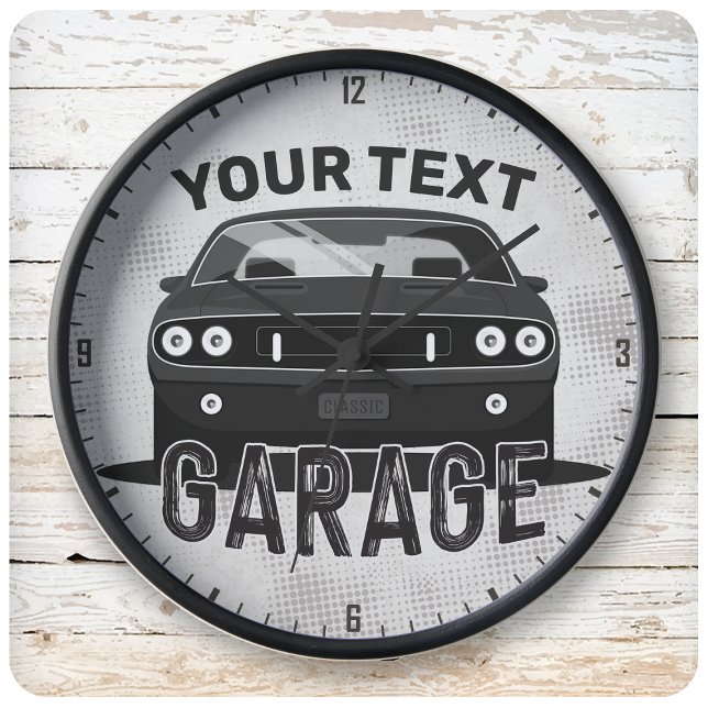 Reloj Redondo Grande NOMBRE Personalizado Clásico Músculo Coche Garaje  (Subido por el creador)