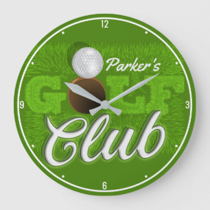 Reloj Redondo Grande NOMBRE personalizado Club de Golf Golf Green