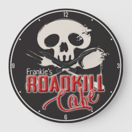 Reloj Redondo Grande NOMBRE personalizado Cocina Cheeky Roadkill Cafe