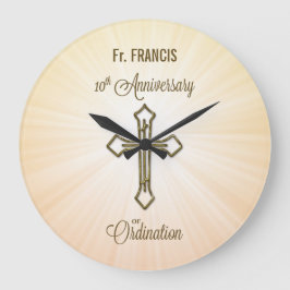 Reloj Redondo Grande Nombre personalizado, décimo aniversario de la Ord