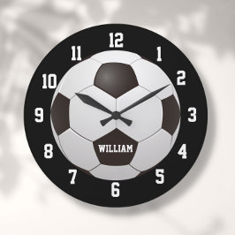 Reloj Redondo Grande Nombre personalizado del fútbol de fútbol