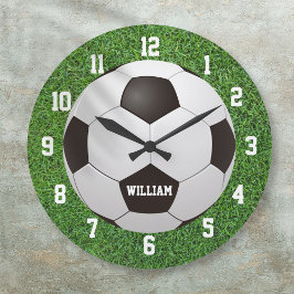 Reloj Redondo Grande Nombre personalizado del fútbol de fútbol