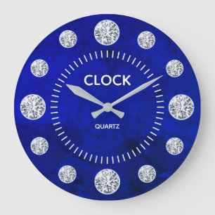 Reloj Redondo Grande Nombre personalizado del Solitario del Diamante Az