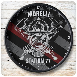 Reloj Redondo Grande NOMBRE personalizado Estación del Departamento de 