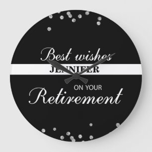 Reloj Redondo Grande Nombre personalizado, felicitaciones de jubilación