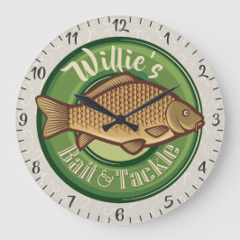 Reloj Redondo Grande NOMBRE Personalizado Fish Bait Tackle Fishing Angl