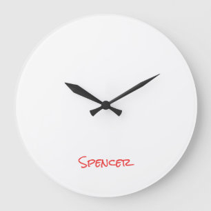 Reloj Redondo Grande Nombre personalizado minimalista monograma