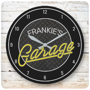 Reloj Redondo Grande NOMBRE personalizado Neon Look Diamond Plage Tools