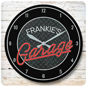 Reloj Redondo Grande NOMBRE personalizado Neon Look Diamond Plage Tools