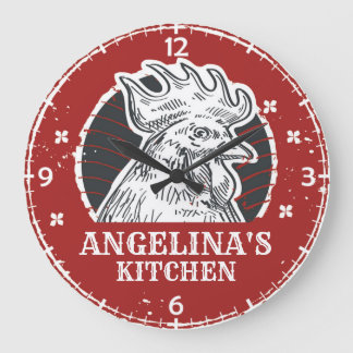 Reloj Redondo Grande NOMBRE personalizado Personalizado de cocina de po