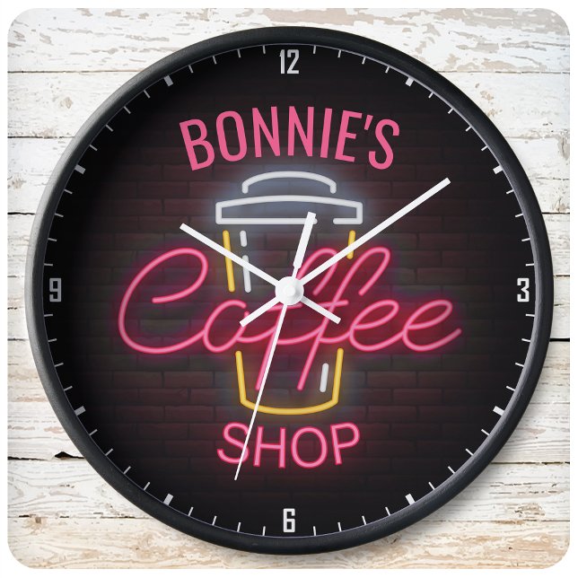 Reloj Redondo Grande NOMBRE personalizado Personalizado de la cafetería (Subido por el creador)