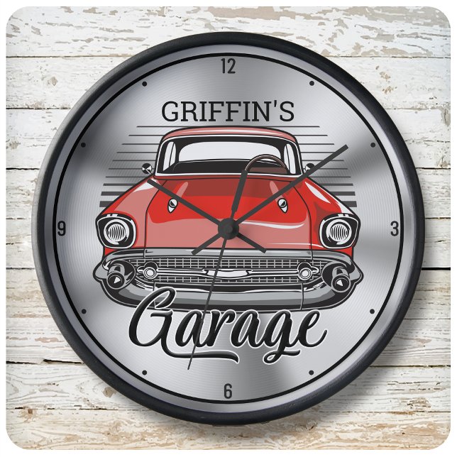 Reloj Redondo Grande NOMBRE Personalizado Retro Classic Car Cruiser Gar (Subido por el creador)