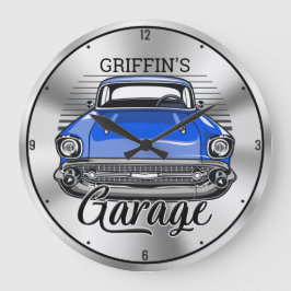 Reloj Redondo Grande NOMBRE Personalizado Retro Hardtop Classic Car Gar