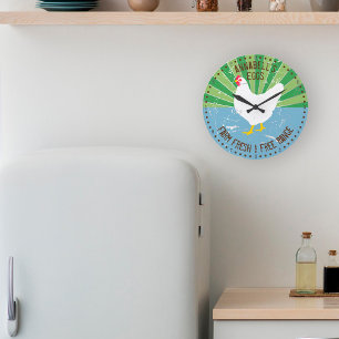 Reloj Redondo Grande Nombre Personalizado Rótulo Vintage Aspecto Huevos
