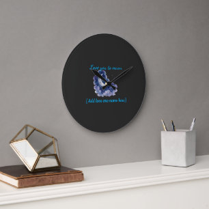 Reloj Redondo Grande Nombre personalizado Te amo hasta la luna Acuarela