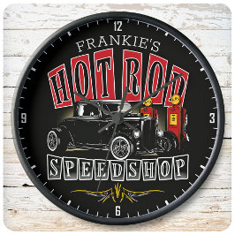 Reloj Redondo Grande NOMBRE personalizado Velocidad de onda caliente Co