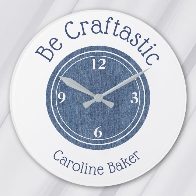 Reloj Redondo Grande Nombre, Ronda de Denim Azul Craftastic de 10,75 pu (Subido por el creador)