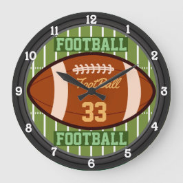 Reloj Redondo Grande Nombre y número 2.0 del fútbol personalizado