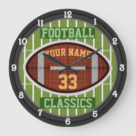 Reloj Redondo Grande Nombre y número 3.0 del fútbol personalizado