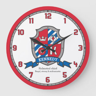 Reloj Redondo Grande Nombres de chicos Kennedy que significan escudo de
