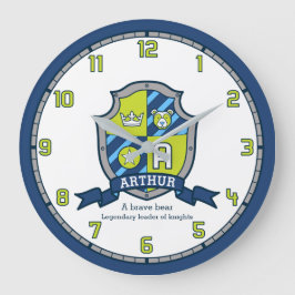 Reloj Redondo Grande Nombres de los chicos Arthur que significan escudo