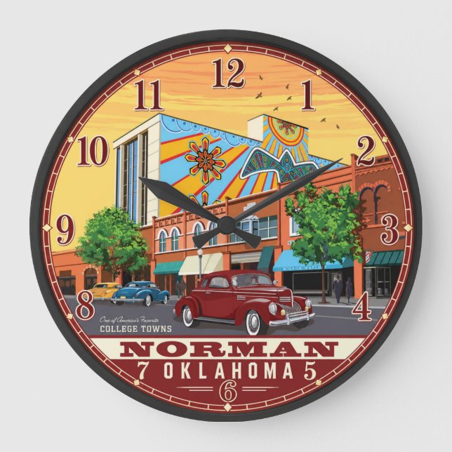 Reloj Redondo Grande Norman Oklahoma (Anverso)