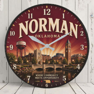Reloj Redondo Grande Norman Oklahoma Historic College Town