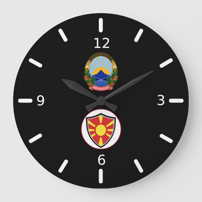 Reloj Redondo Grande North Macedonia flag-coat arms large clock (Anverso)