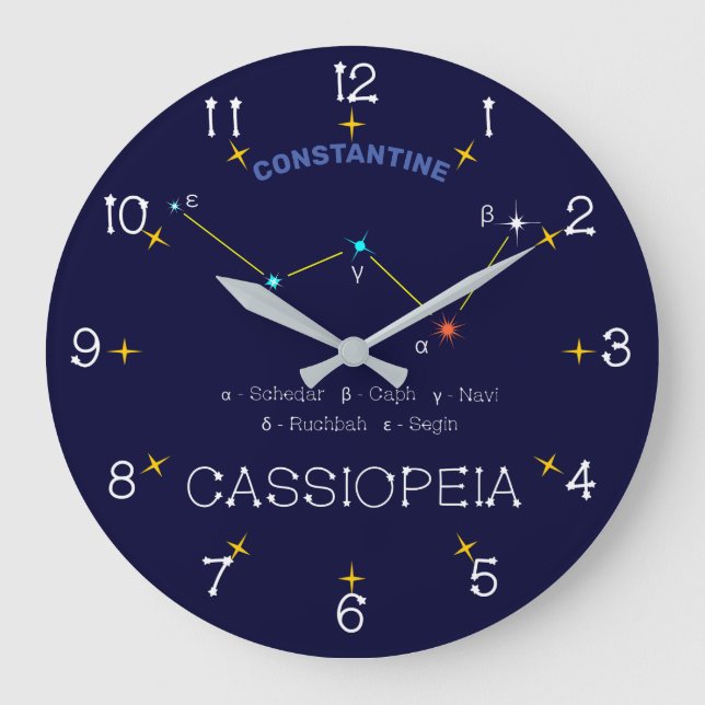 Reloj Redondo Grande Northern Hemisphere Constellation Cassioipeia (Anverso)