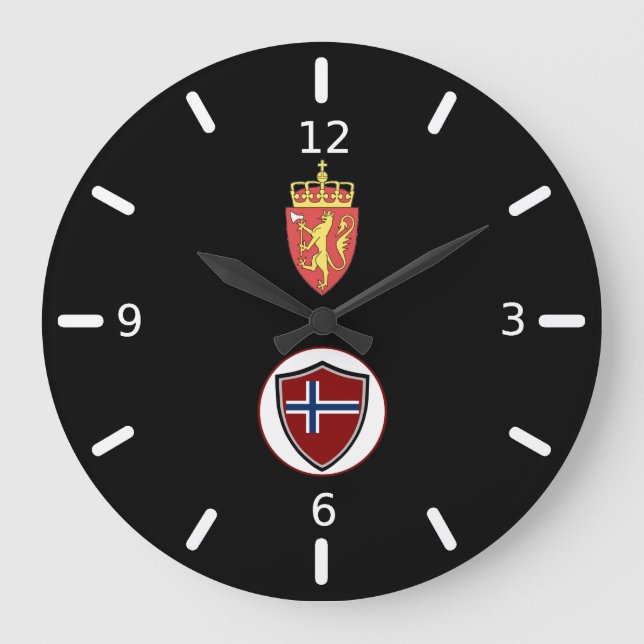 Reloj Redondo Grande Norwegian flag-emblem large clock (Anverso)