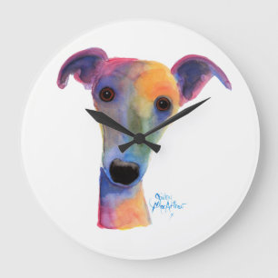 Reloj Redondo Grande Nosey Dog ' Pansy ' de Shirley MacArthur