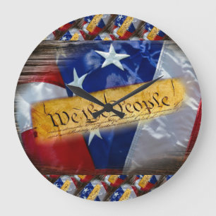 Reloj Redondo Grande Nosotros, la bandera estadounidense del pueblo