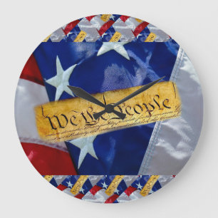 Reloj Redondo Grande Nosotros, la bandera estadounidense del pueblo