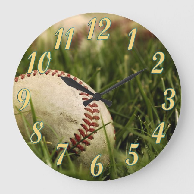 Reloj Redondo Grande Nostalgic Baseballs (Anverso)