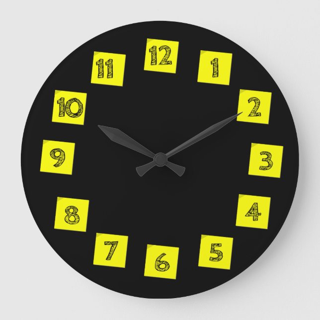 Reloj Redondo Grande Notas de papel Post It (Anverso)