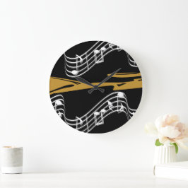 Reloj Redondo Grande Notas musicales