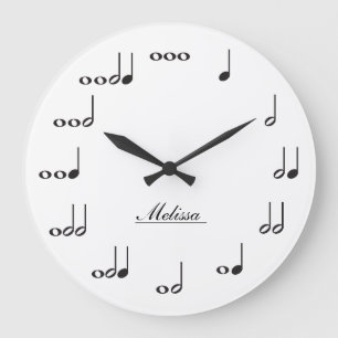Reloj Redondo Grande Notas personalizadas de la música
