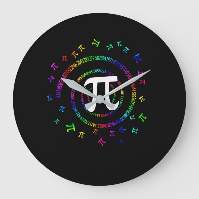 Reloj Redondo Grande Novedad Espiral Pi (Anverso)