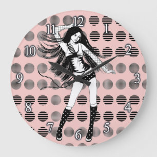 Reloj Redondo Grande novia bailarina rosa