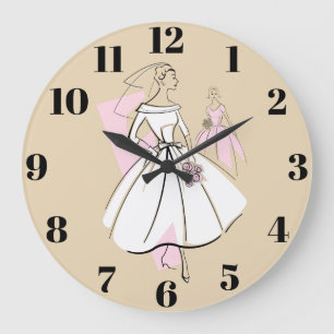 Reloj Redondo Grande Noviembre de moda Novia Neutral Grupo números de r