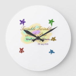 Reloj Redondo Grande Nubes de arcoíris brillan Brillan Brillan Estrelli