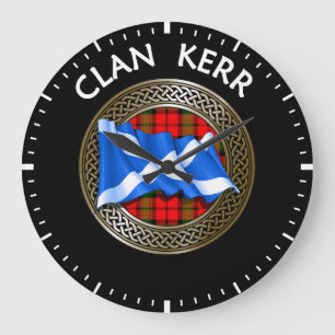 Reloj Redondo Grande Nudo y bandera del tartán del clan Baird