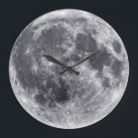 Reloj Redondo Grande Nuestra Luna<br><div class="desc">¡Bienvenidos a la sede del ESPACIO! Estamos abiertos y nuestra sala de exposición está fuera de este mundo. Haz un favor a tu familia y amigos y denles nuestro enlace: http://www.zazzle.com/SpaceHQ?rf=238549869542096443*</div>