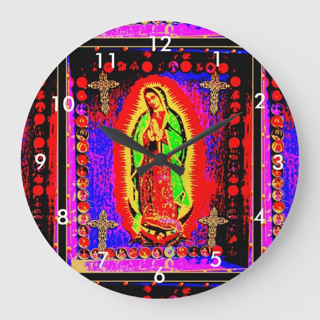 Reloj Redondo Grande Nuestra Señora De Guadalupe (Anverso)