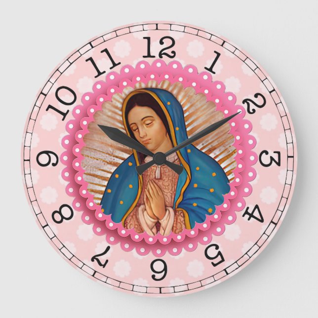 Reloj Redondo Grande Nuestra Señora de las Rosas Rosa de Guadalupe (Anverso)