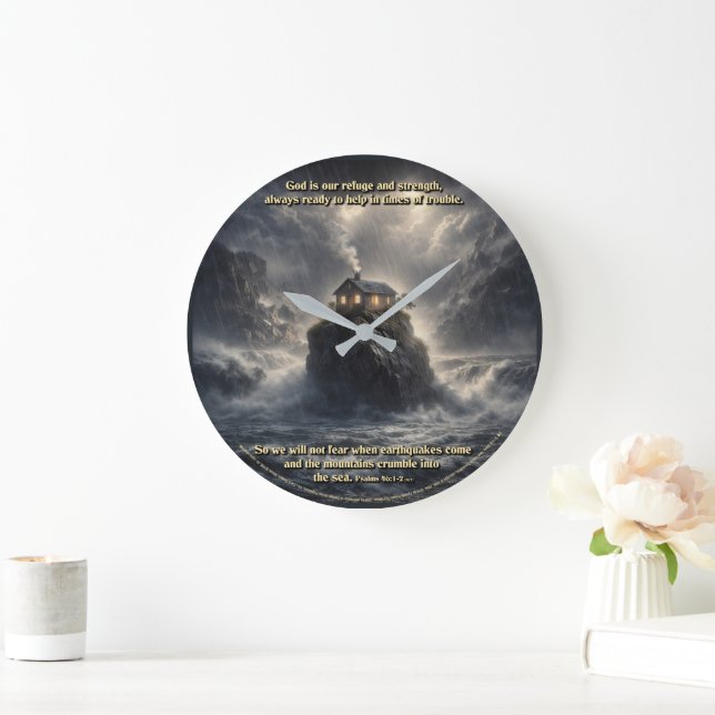 Reloj Redondo Grande Nuestro refugio y fortaleza (Hogar)